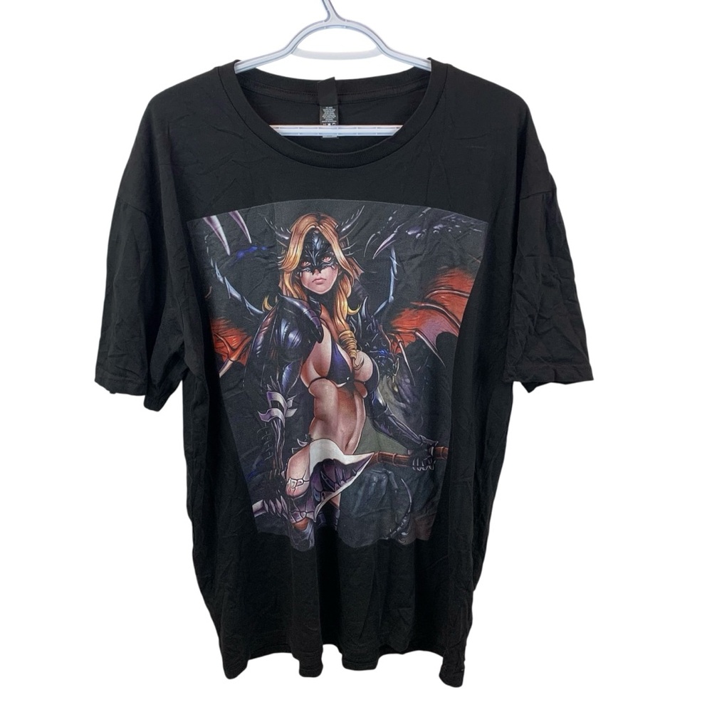 Anime Manga Masked Dragon Woman Graphic Tee Men's XL RedBubble T-shirt Sexy